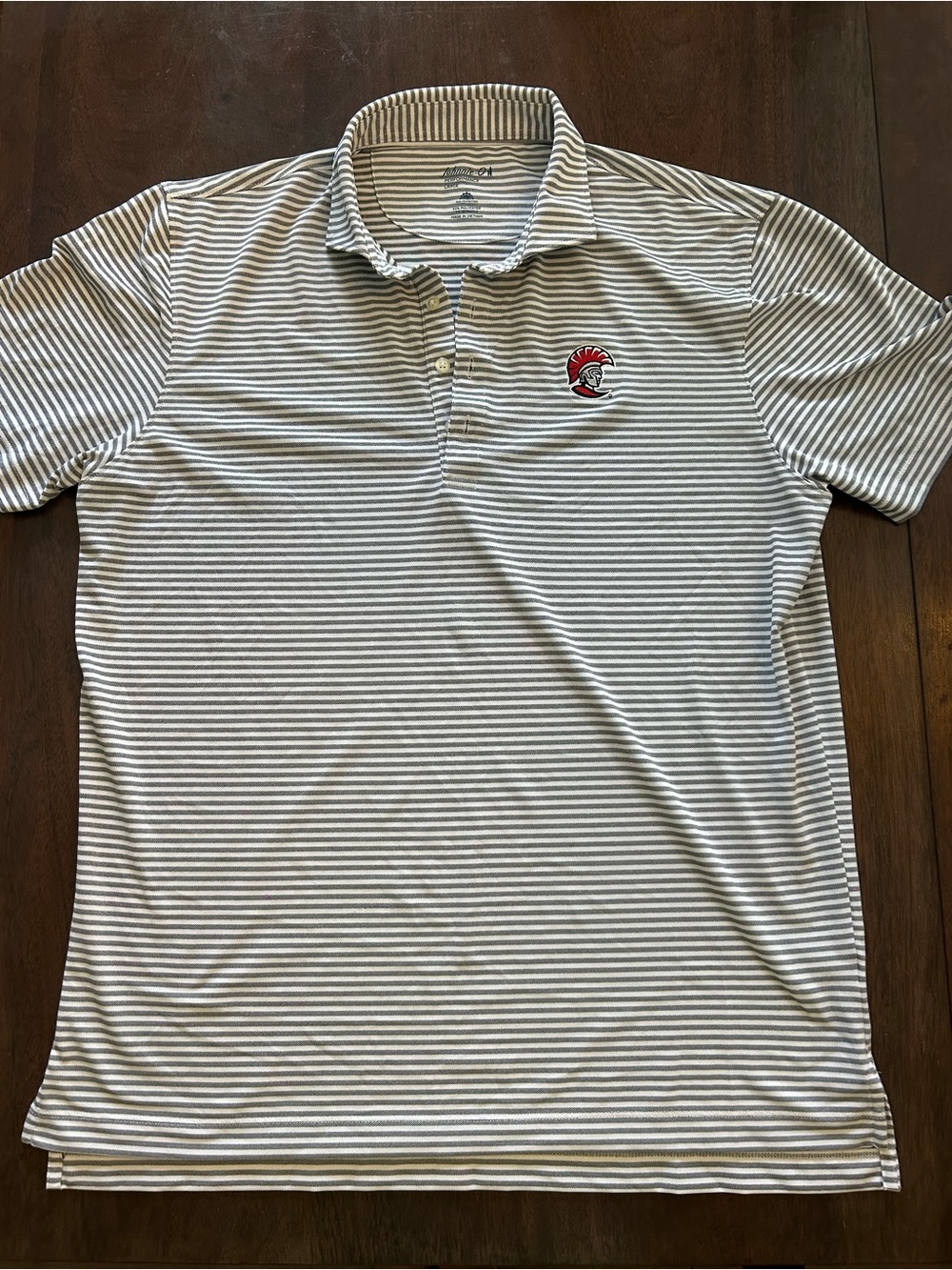 UNIVERSITY OF TAMPA Striped Black and White Men's Polo Shirt❤️🖤